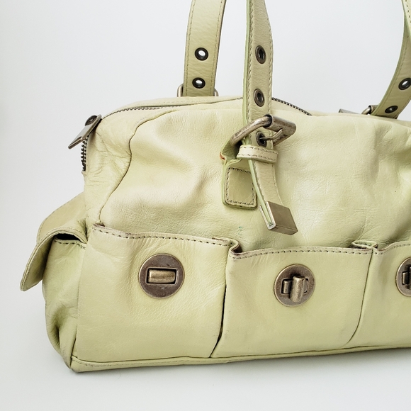 Vintage Cynthia Rowley Light Green Leather Handbag - Picture 3 of 16